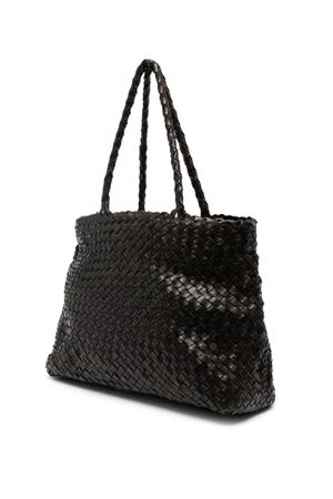 Vintage Mesh dark brown leather tote bag DRAGON DIFFUSION | 8949DARKBROWN